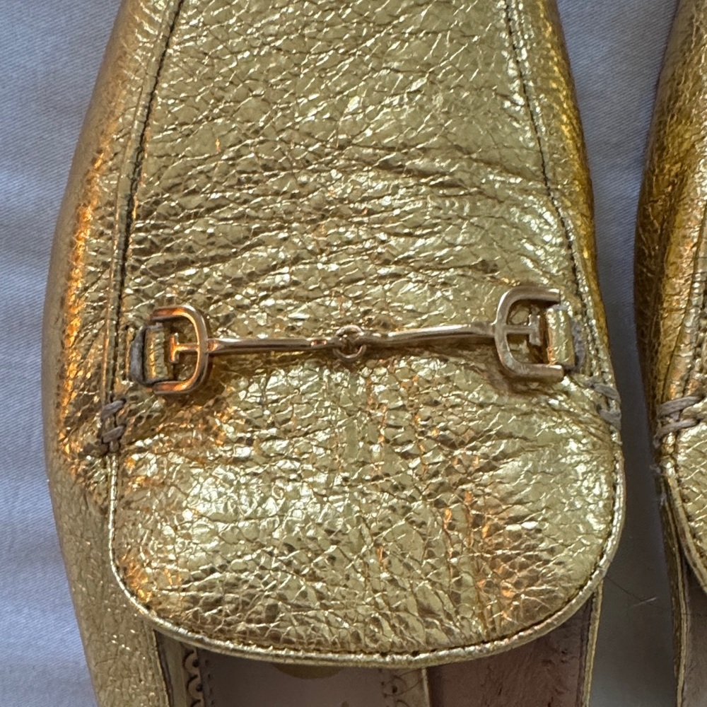 Sam Edelman Metallic Gold Loafers - Picture 2 of 4